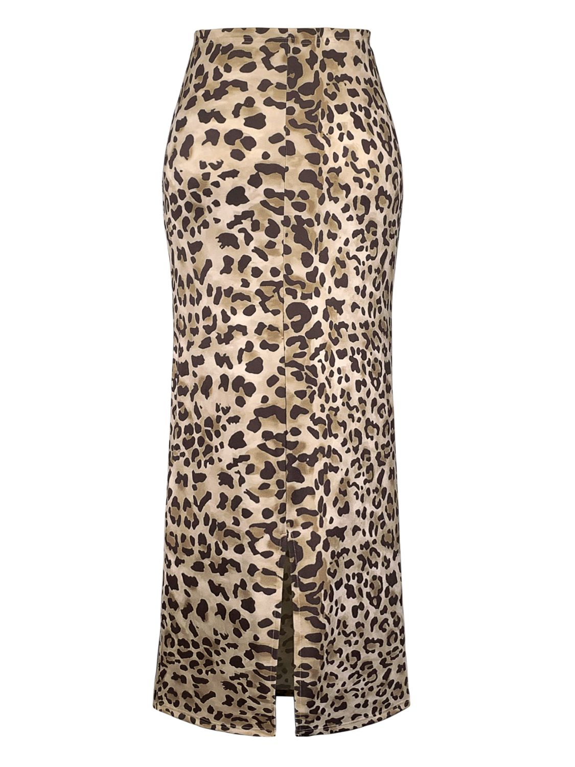 Honey Slit Leopard Midi Skirt