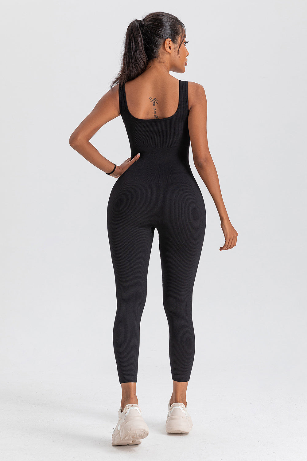 Wide Strap Sleeveless Active Jumpsuit